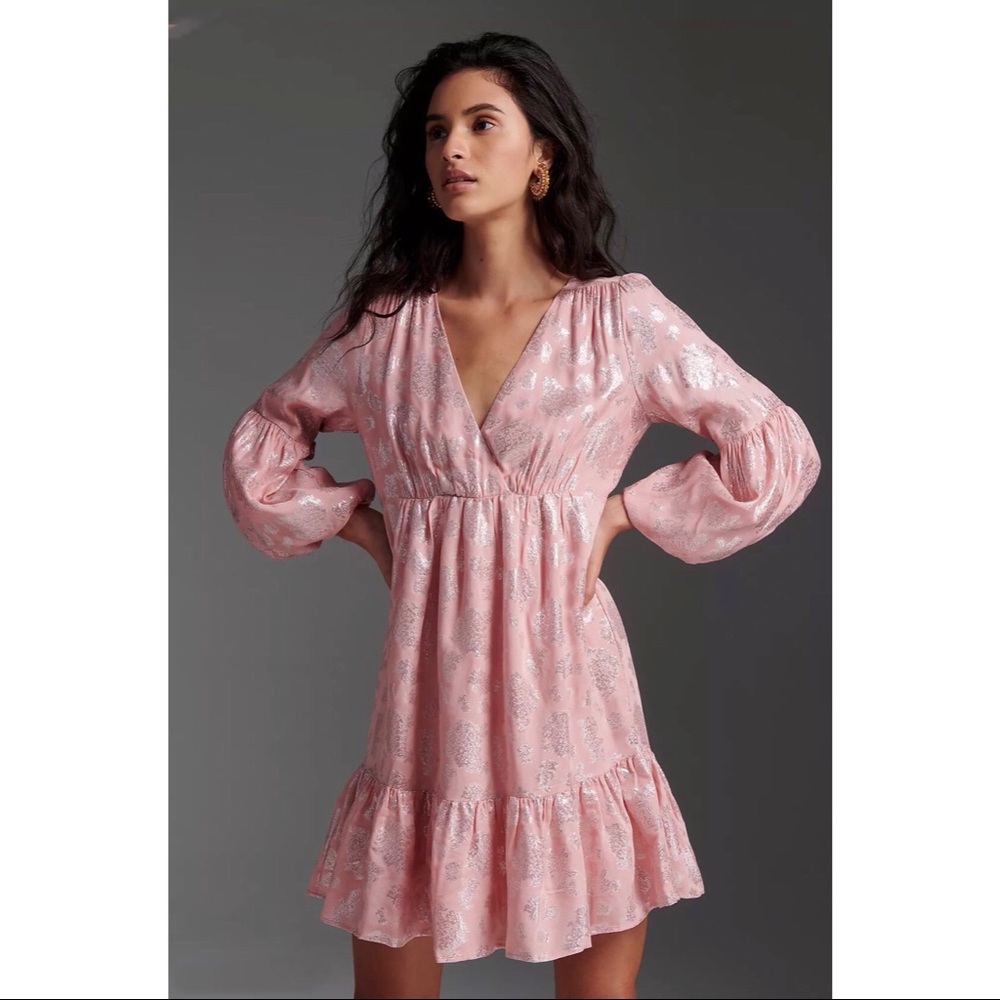 New Anthropologie Jolene Jacquard Mini Dress L